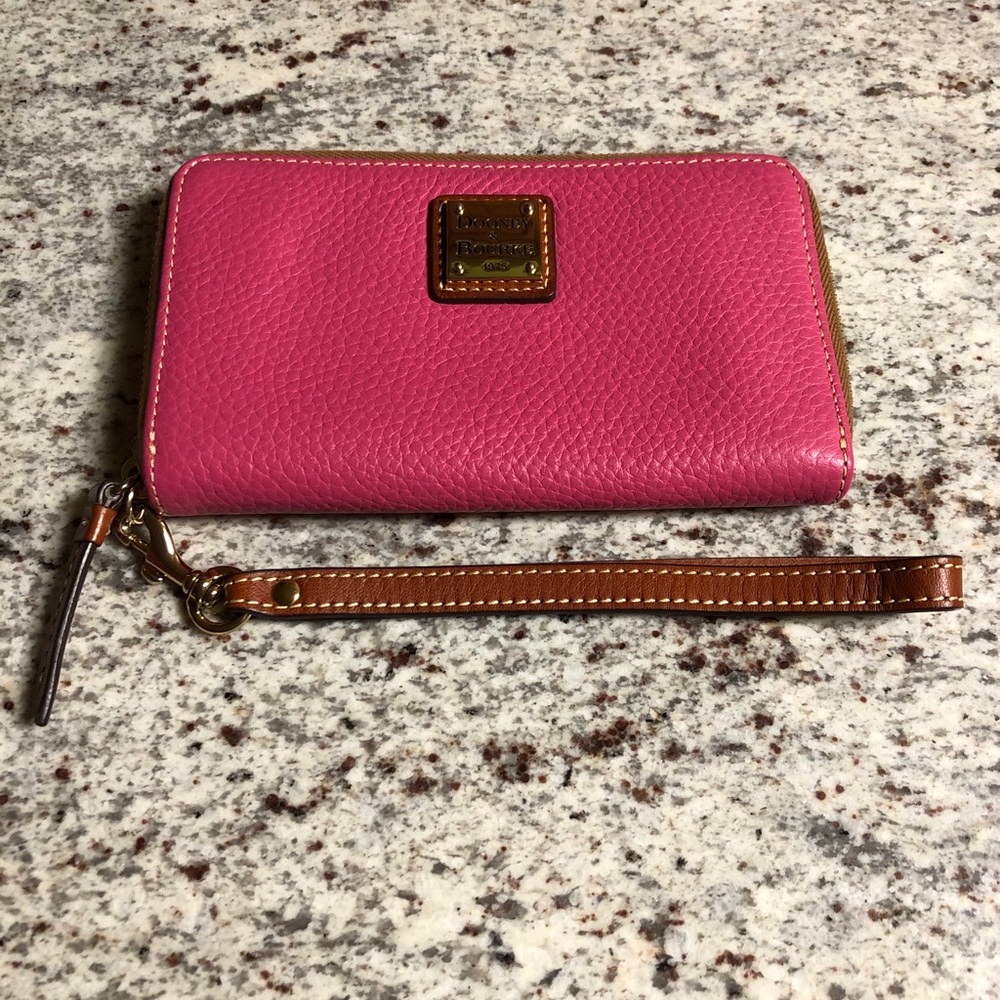 Dooney & Bourke Leather Zip Around Phone Wristlet